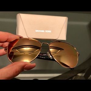 Michael Kors reflective gold aviators